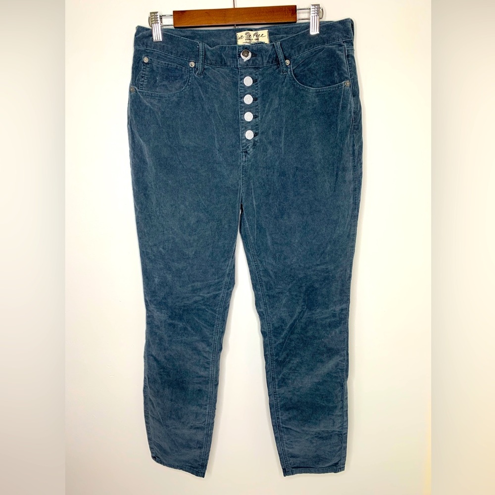 We the Free People Sun Chaser Cords Skinny Pant, Morning Waves Blue Size 31